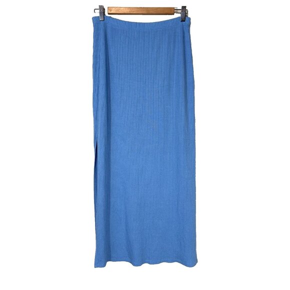 Reformation Dusk Blue Long Skirt Sz Small Sustainable Midi Slip Skirt Boho Chic - Picture 1 of 6